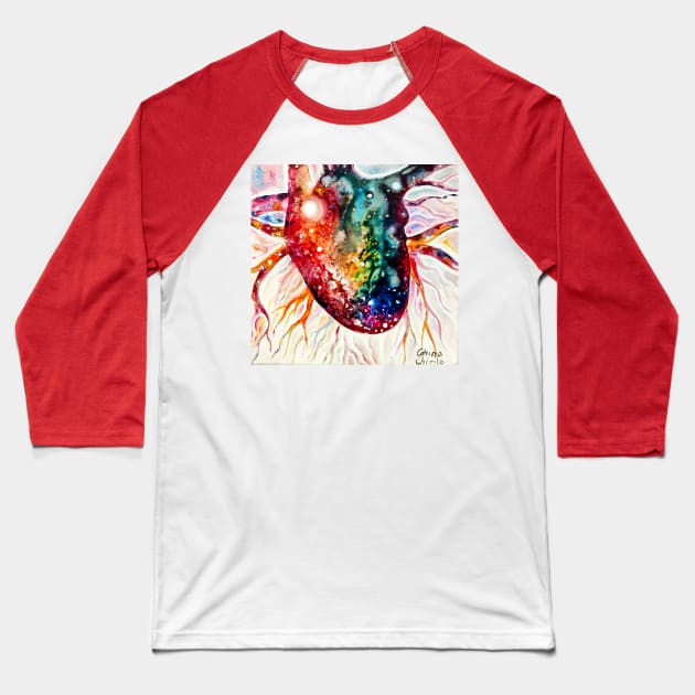 Universe inside a heart Baseball T-Shirt by CORinAZONe